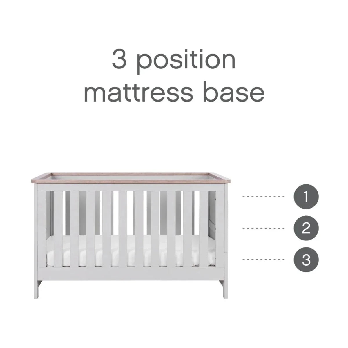 Tutti Bambini Verona Cot Bed - Dove Grey/Oak
