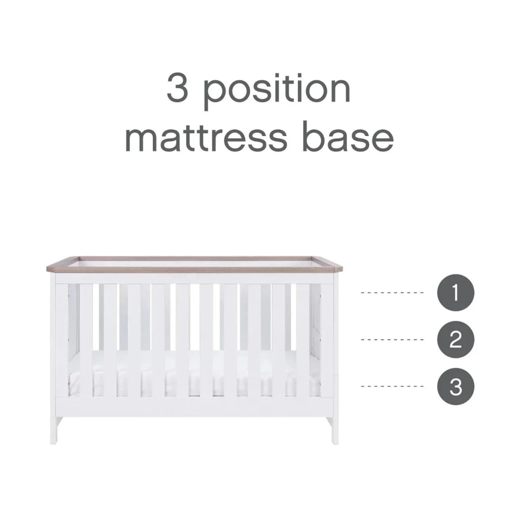 Tutti Bambini Verona Cot Bed - White/Oak