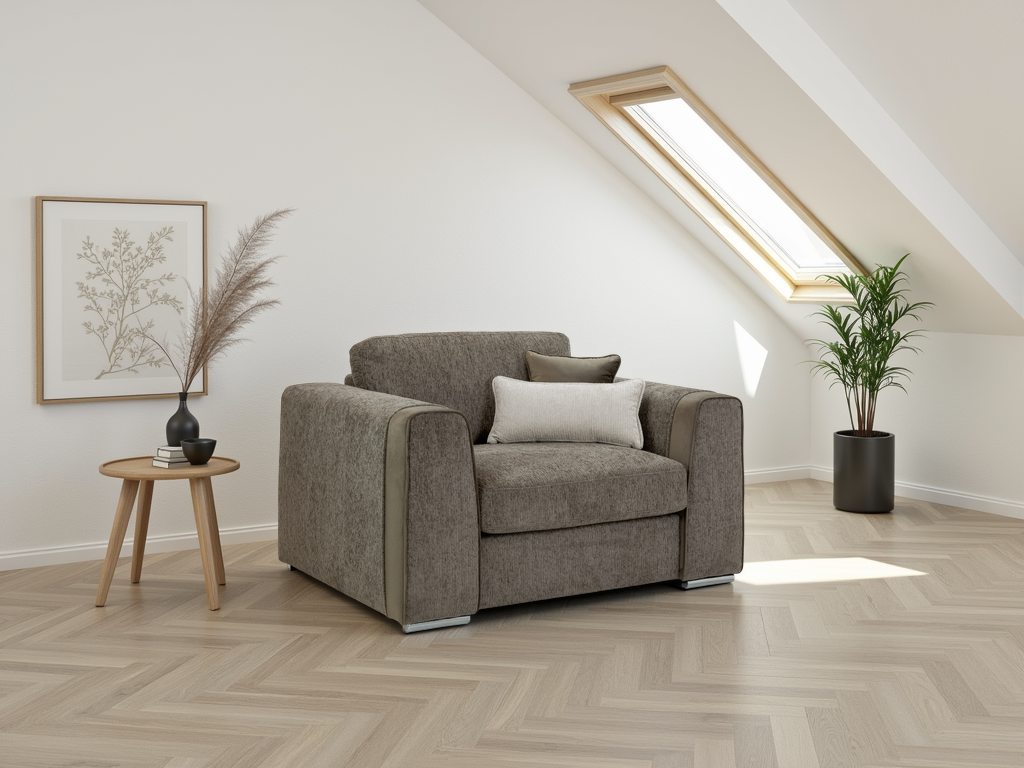 Luxurious Naples Armchair Sofa - Removable Cushions, Plush Comfort