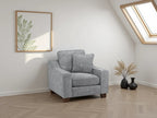 Nebraska Armchair: Plush Fabric, Removable Cushions, Sturdy Wooden Feet