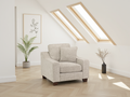 Nebraska Armchair: Plush Fabric, Removable Cushions, Sturdy Wooden Feet