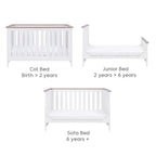 Tutti Bambini Verona Cot Bed - White/Oak