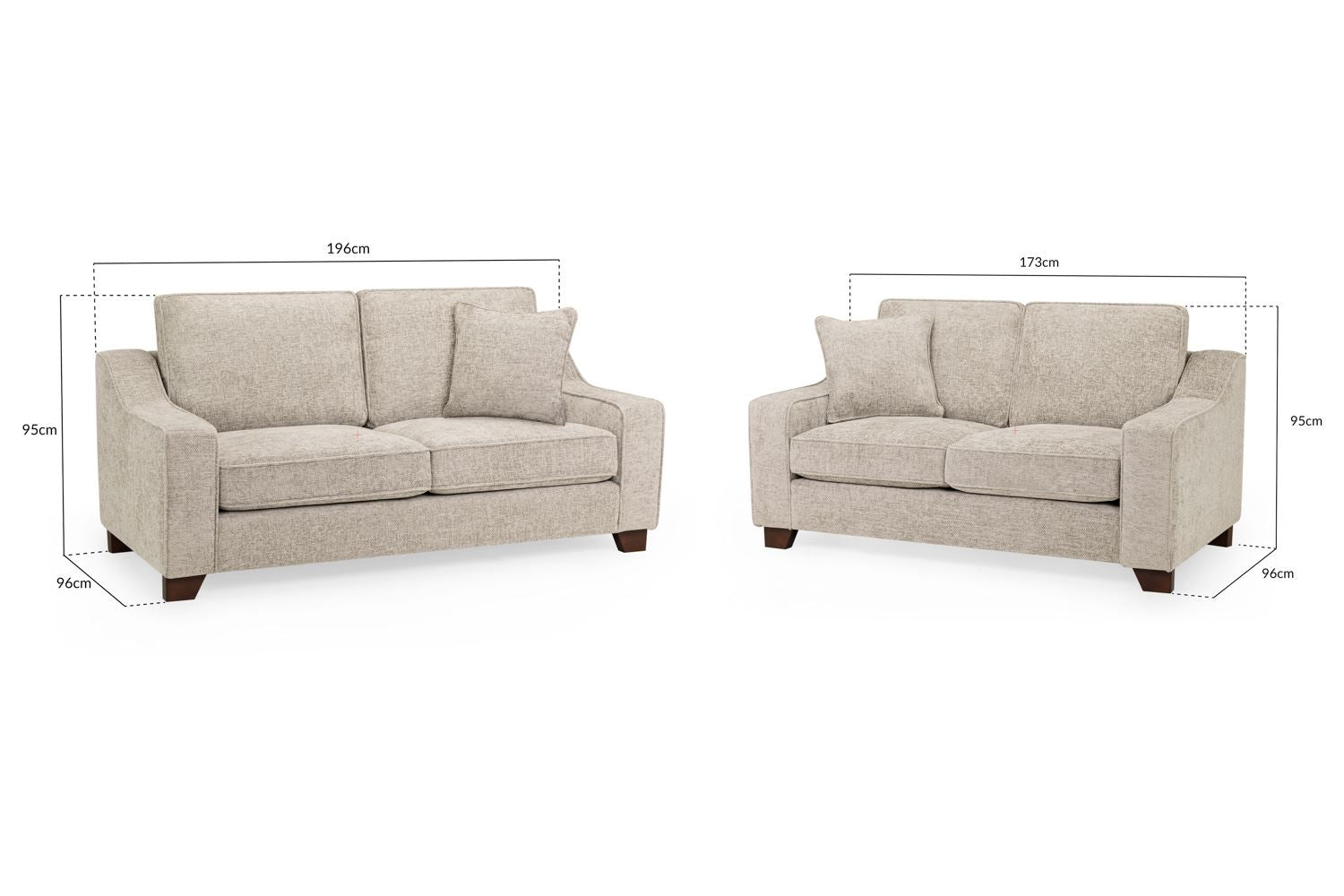 Nebraska Fabric 3+2 Sofa Set: Plush, Removable Cushions, Wooden Feet