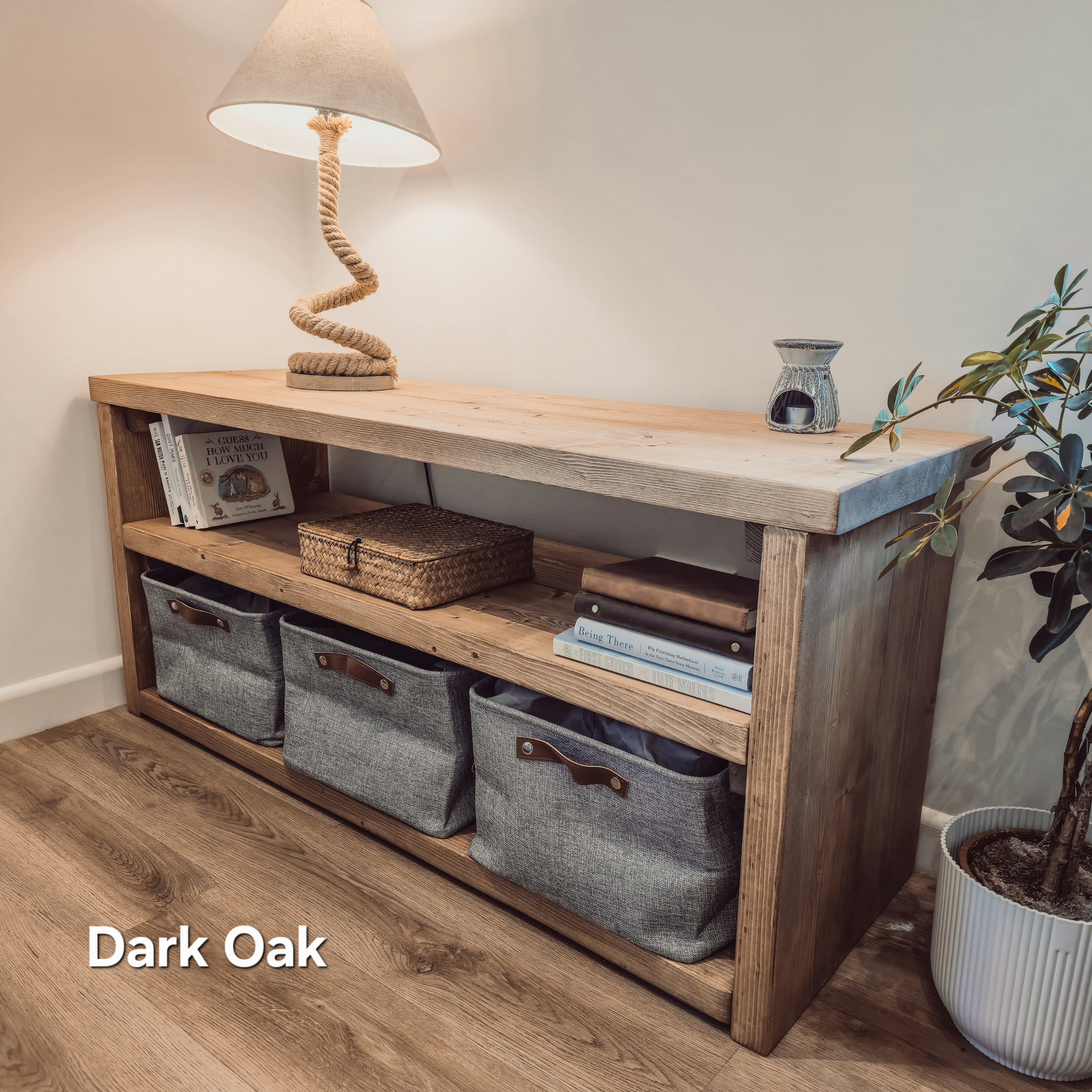 Norwyn 2-Tier Storage Unit / Bookshelf / Toy Storage / Living Room Storage / Shoe Storage Rustic Storage Unit Solid Wood Cottage Style /Book Shelf