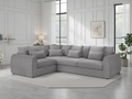 Mirabel Grey Velvet Left-Hand Corner Sofa | Spacious Seating, Comfort Cushions