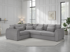 Mirabel Grey Velvet Left-Hand Corner Sofa | Spacious Seating, Comfort Cushions