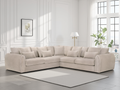 Mirabel Mocha Large Corner Velvet Sofa - Spacious, Comfortable, Removable Cushions