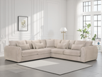 Mirabel Mocha Large Corner Velvet Sofa - Spacious, Comfortable, Removable Cushions