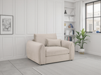 Luxury Mirabel Mocha Velvet Armchair: Plush Comfort, Spacious Seating, Removable Cushions