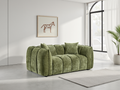 Stylish 2-Seater Velvet Sofa: Channel Tufted Design, Deep Seating