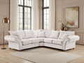 Windsor Stone Large Corner Fullback Sofa with Button-Tufted Scroll Arms