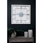 Washed Wood Framed Beaded Mirror