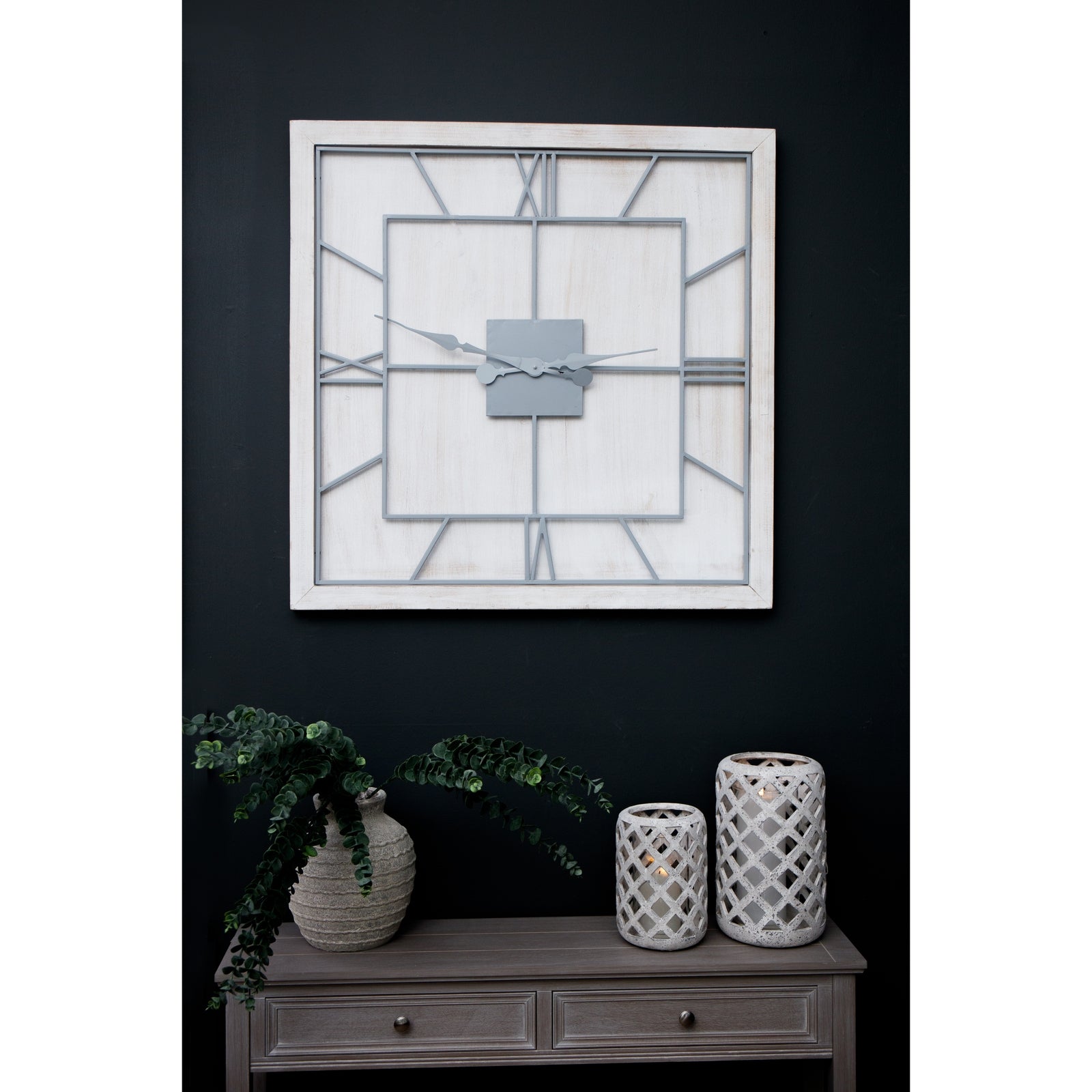 Washed Wood Framed Beaded Mirror