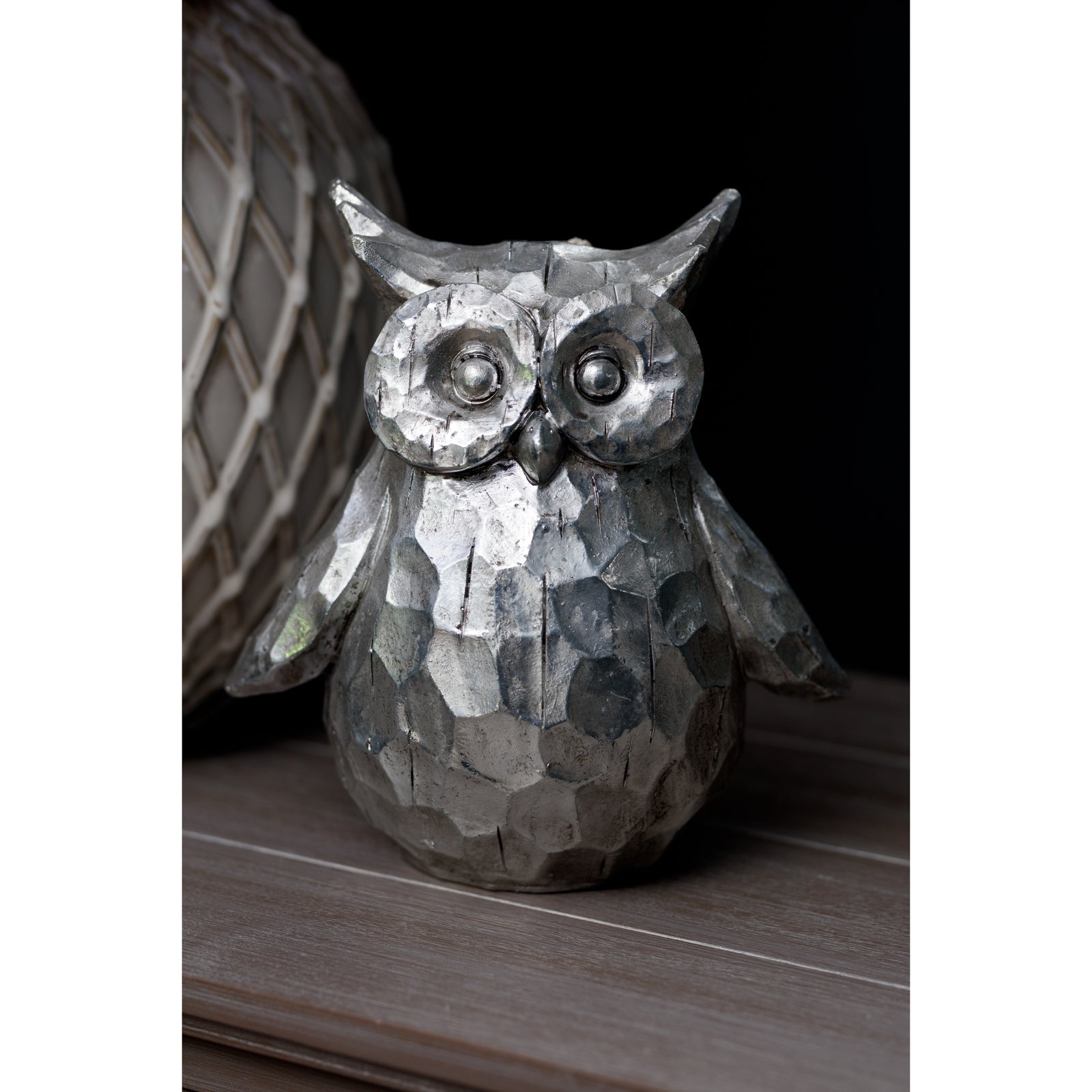 Olive The Silver Ceramic Owl - Large
