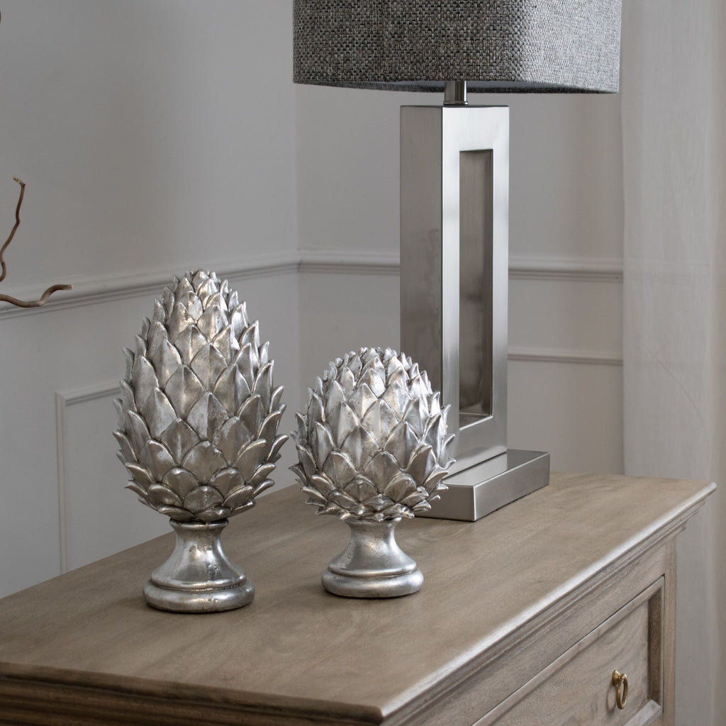 Large Silver Pinecone Finial