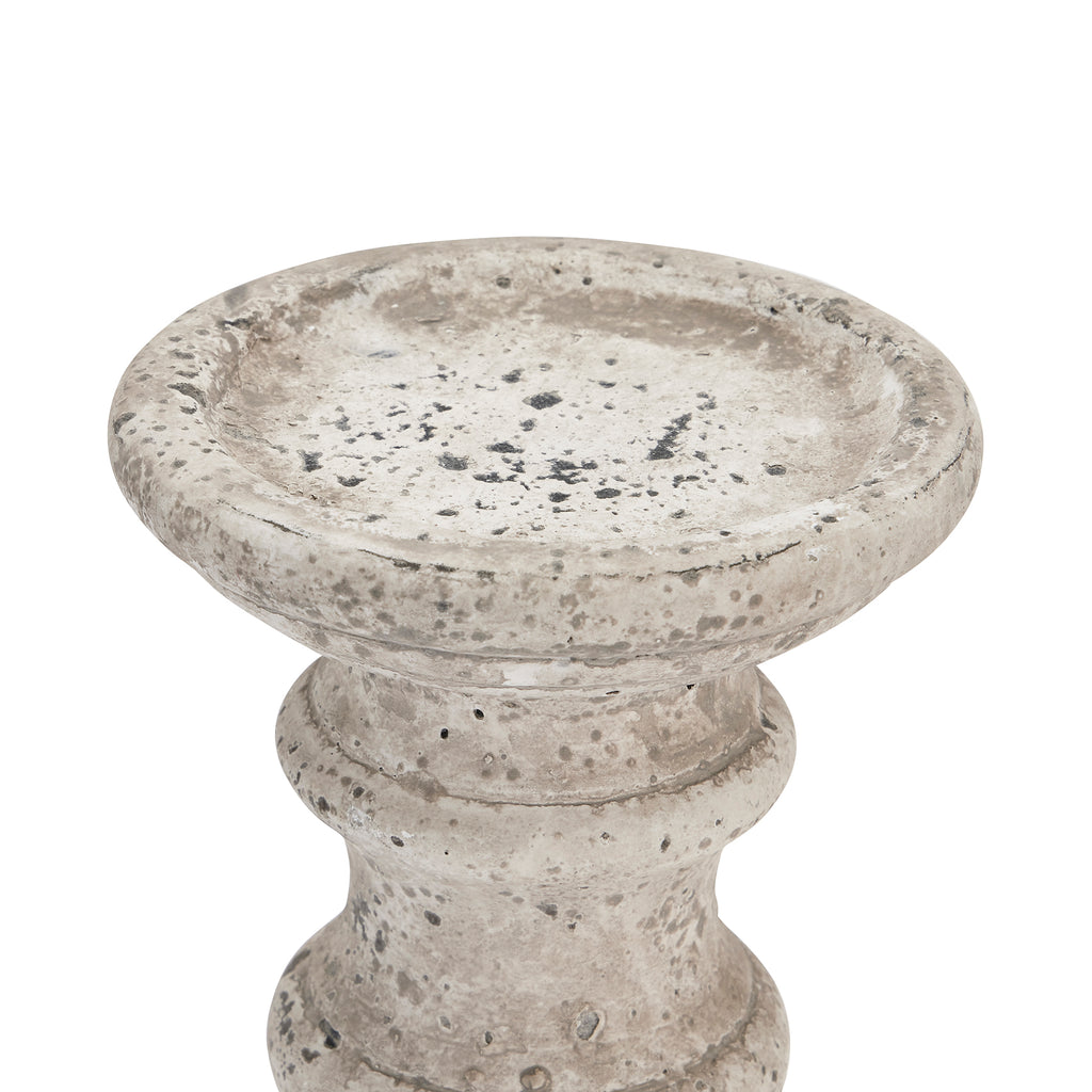 Stone Ceramic Column Candle Holder - Small