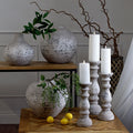 Stone Ceramic Column Candle Holder - Small