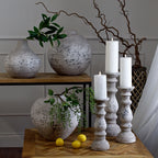 Stone Ceramic Column Candle Holder - Small
