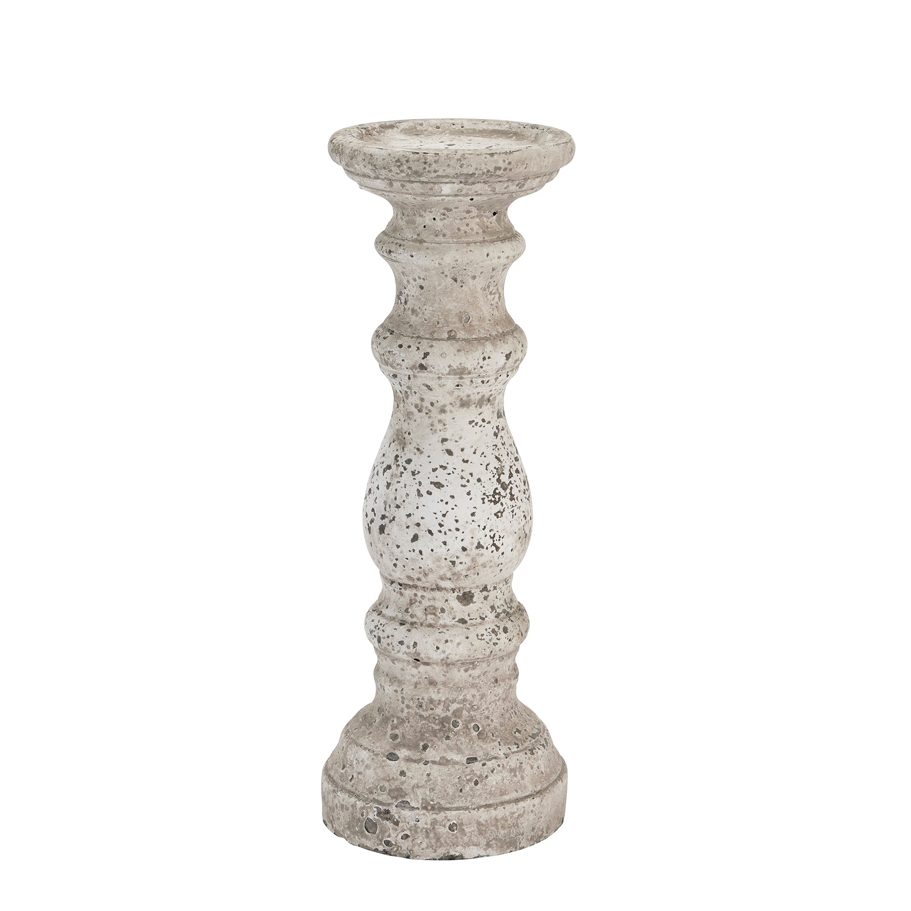 Stone Ceramic Column Candle Holder - Small