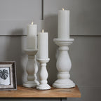 Matt White Ceramic Candle Holder - Medium