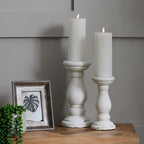 Matt White Ceramic Candle Holder - Medium