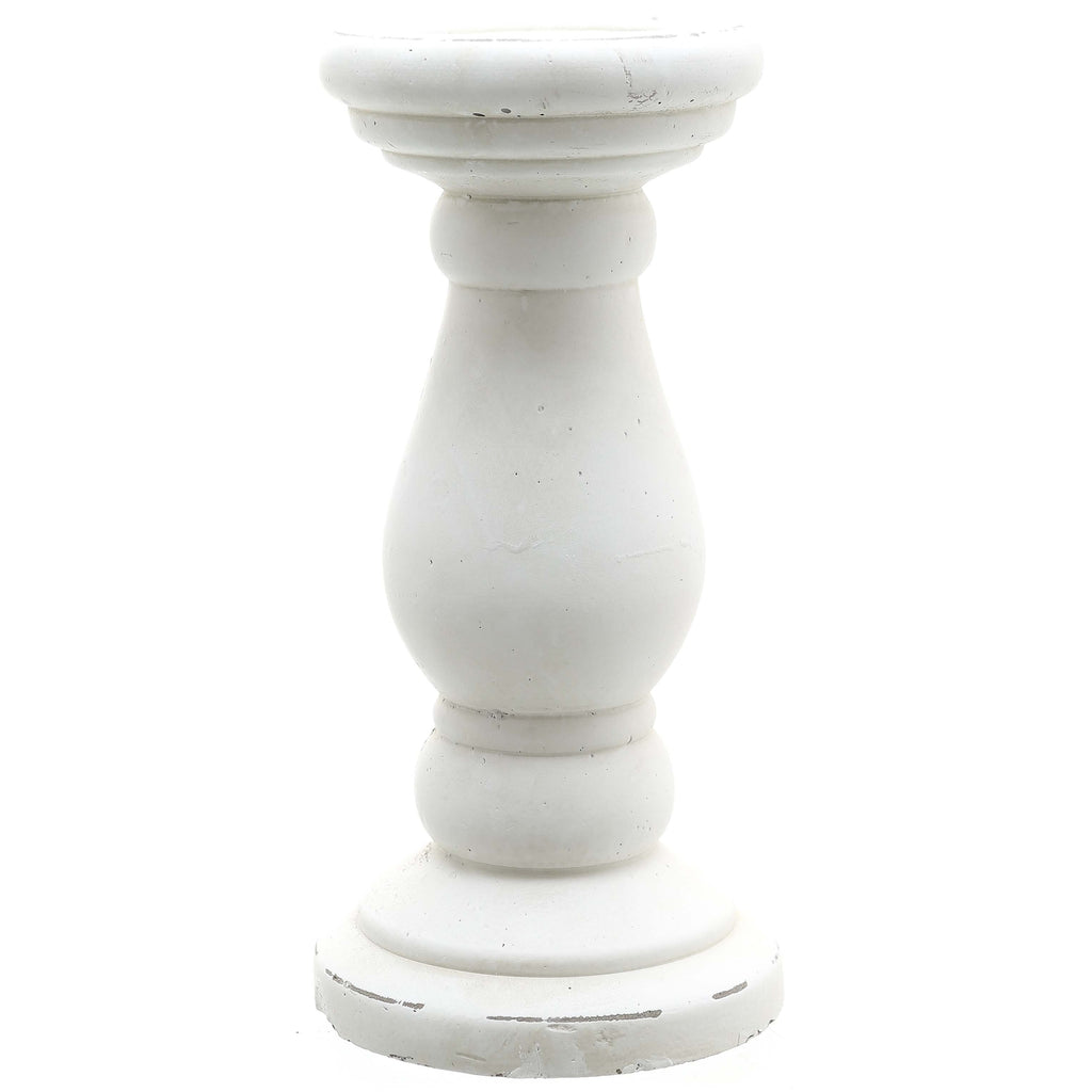 Matt White Ceramic Candle Holder - Medium