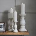 Matt White Ceramic Candle Holder - Large