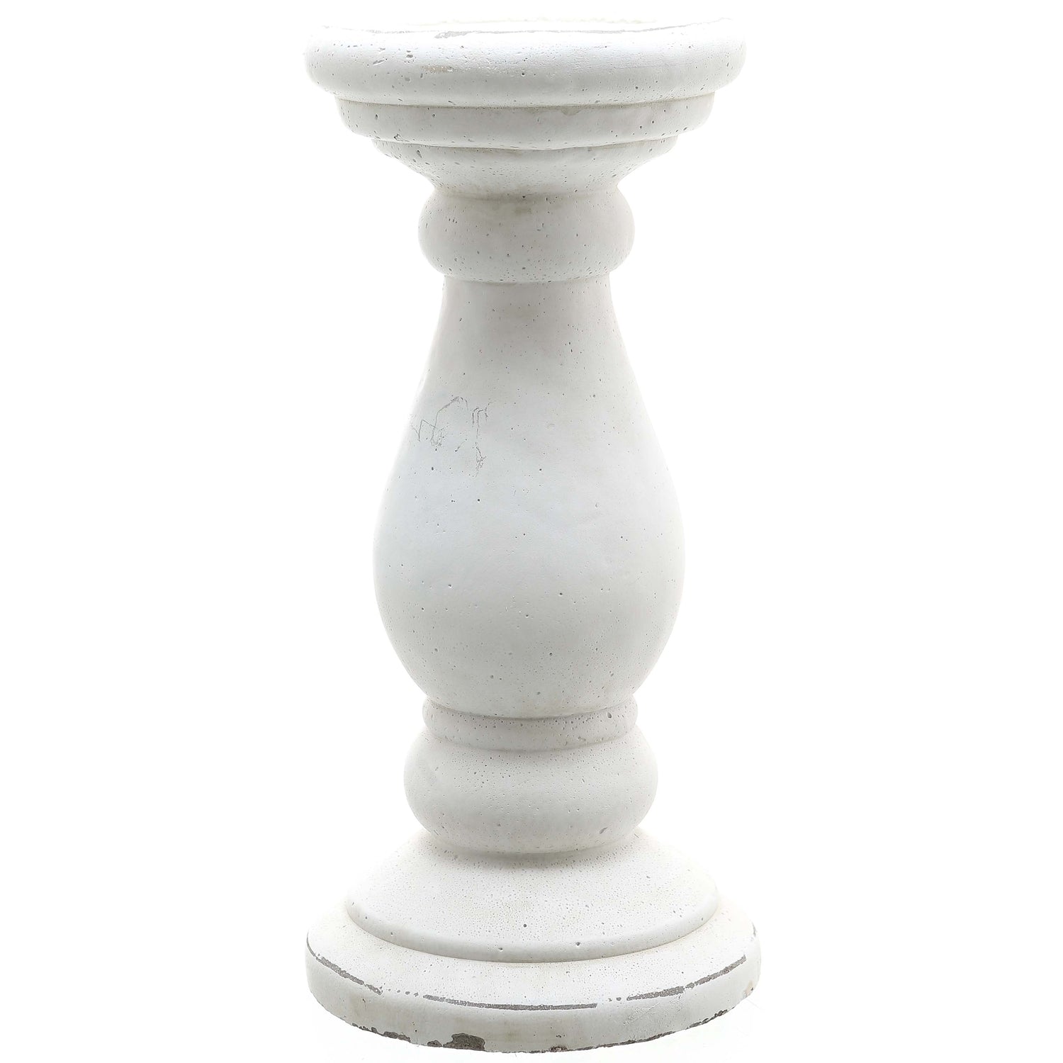 Matt White Ceramic Candle Holder - Large