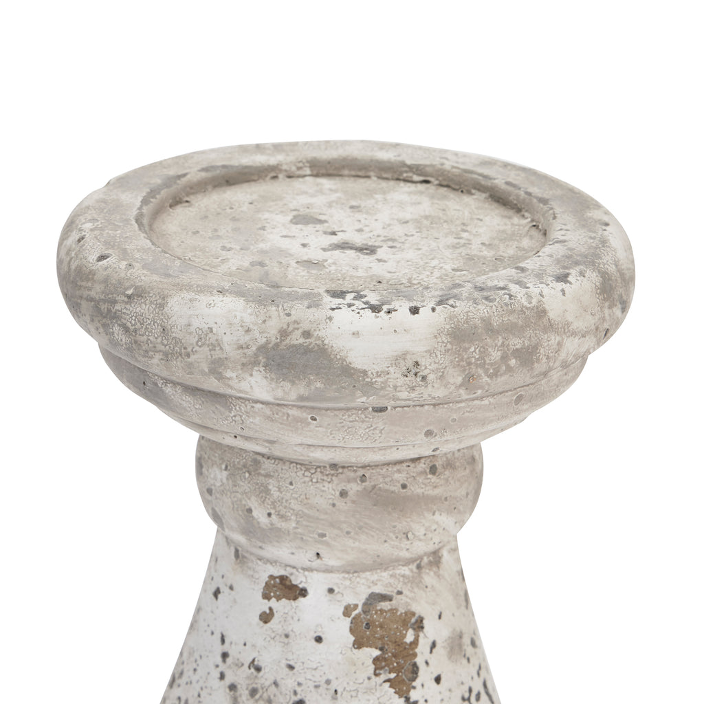 Stone Ceramic Column Candle Holder - Large