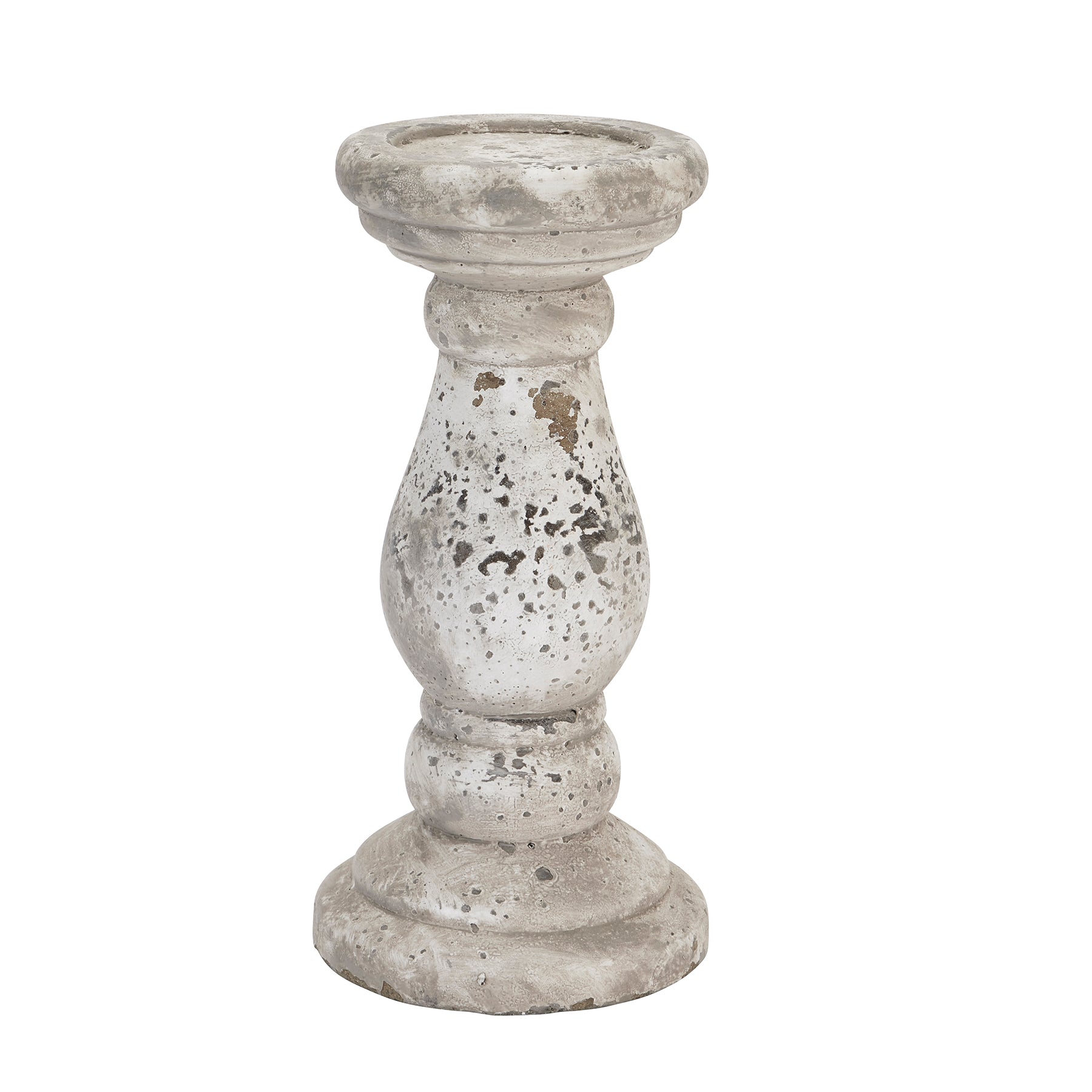 Stone Ceramic Column Candle Holder - Large