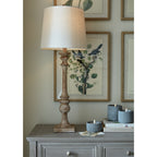 Pallido Candlestick Table Lamp With Linen Shade