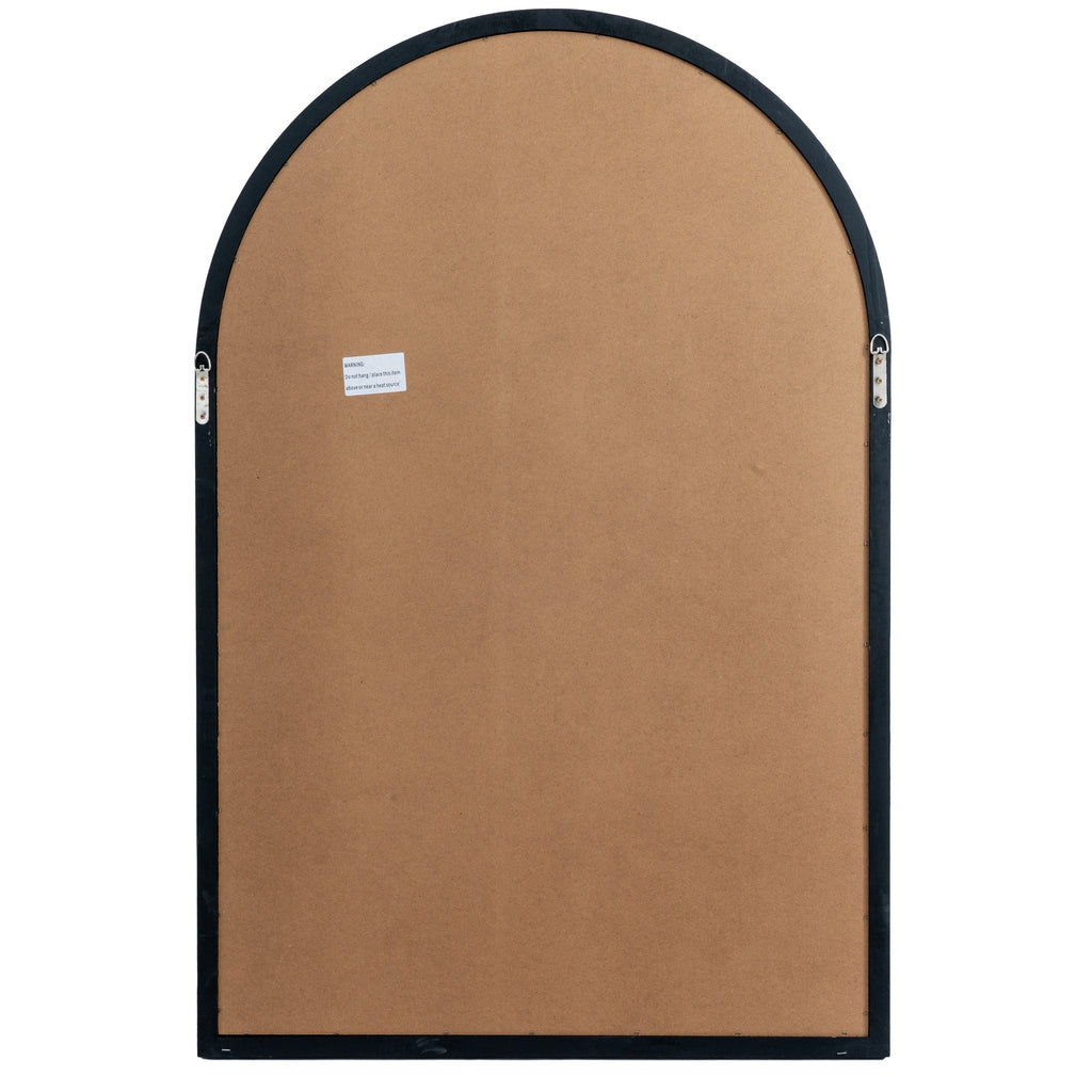 Black Wood Arched Window Mirror