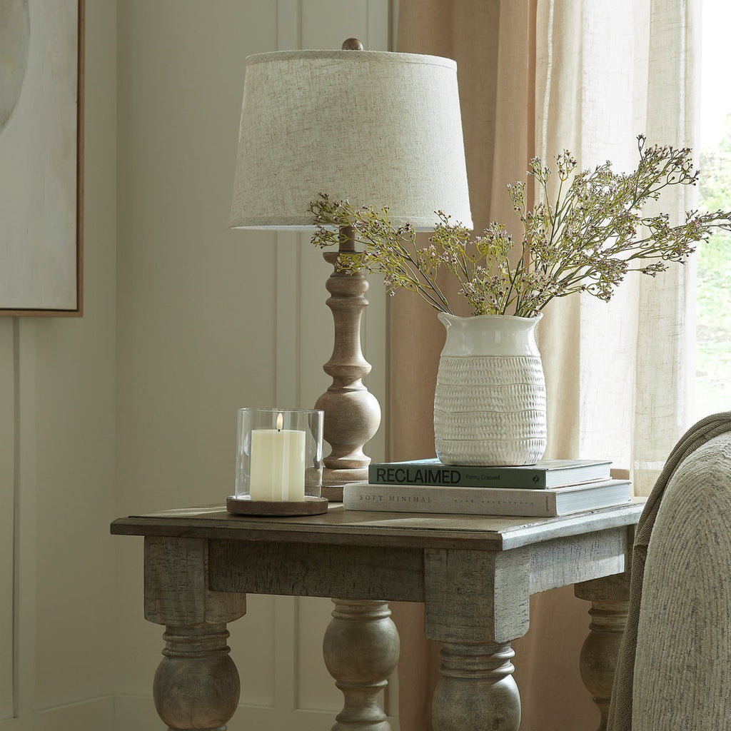 Seraphia Table Lamp With Edged Linen Shade