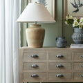 Mottura Ceramic Table Lamp With Edged Linen Shade