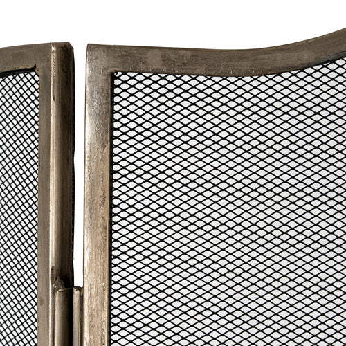 Antiqued Silver Fire Screen