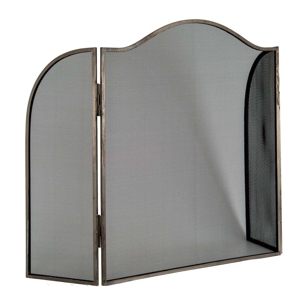 Antiqued Silver Fire Screen
