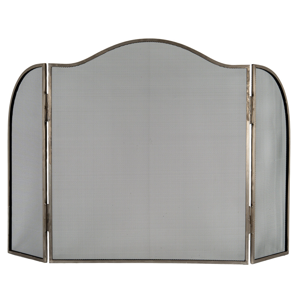 Antiqued Silver Fire Screen