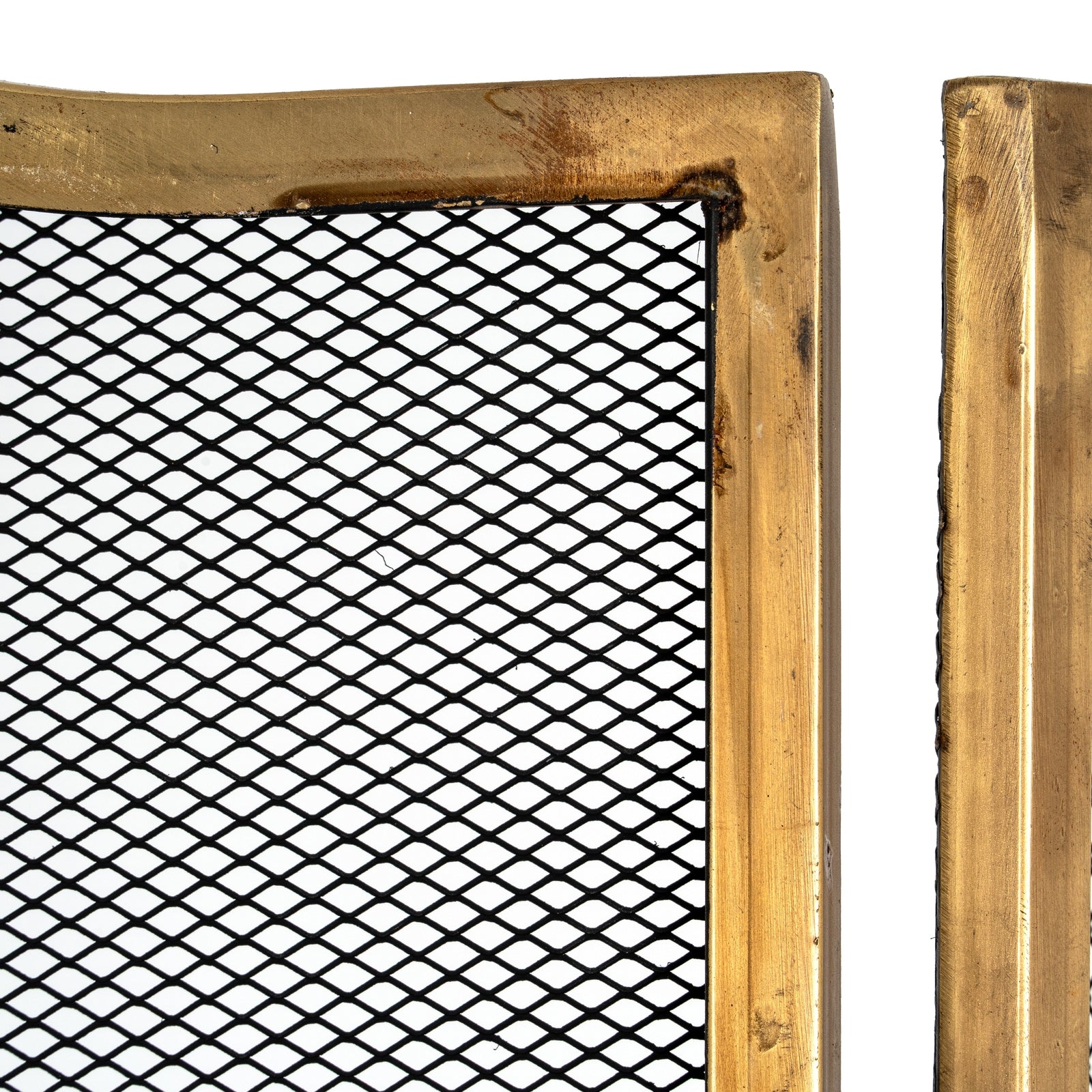 Antiqued Brass Large Fire Screen