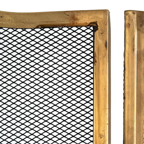 Antiqued Brass Large Fire Screen