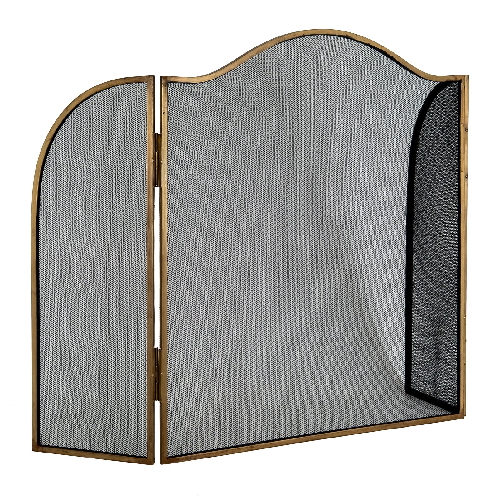 Antiqued Brass Large Fire Screen
