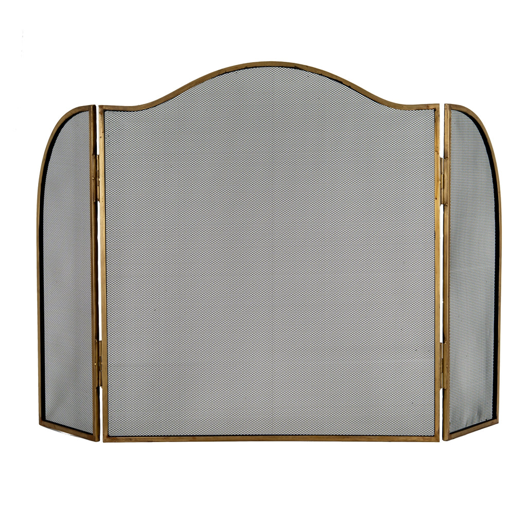Antiqued Brass Large Fire Screen