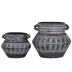 Etched Collection Pot With Handle