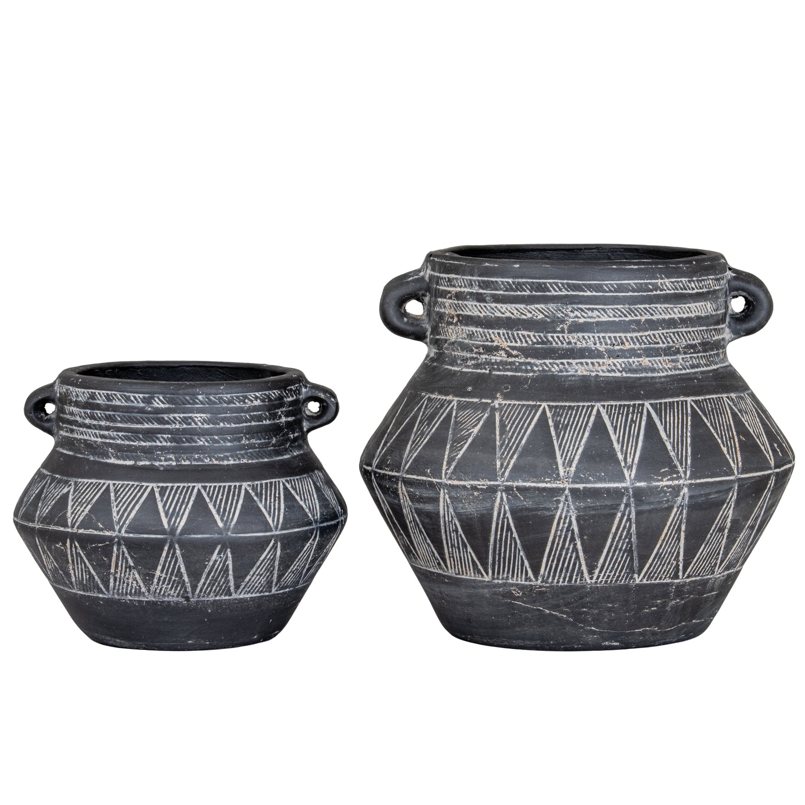 Etched Collection Pot With Handle