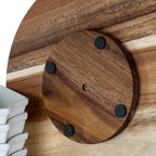 Acacia Lazy Susan including Ceramic Serving Bowls