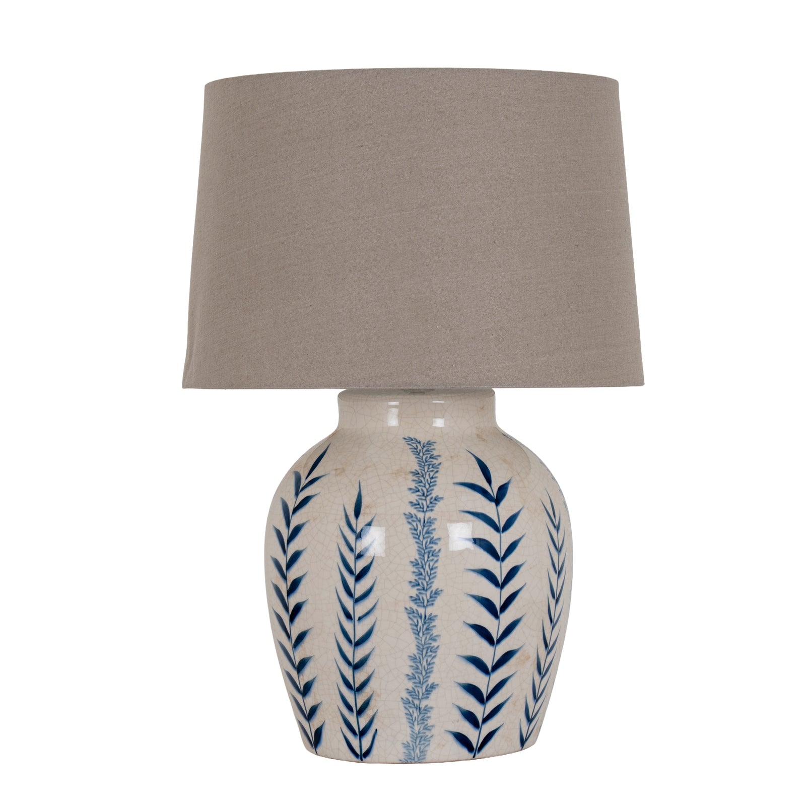 Blue Flora Ceramic Pot Lamp