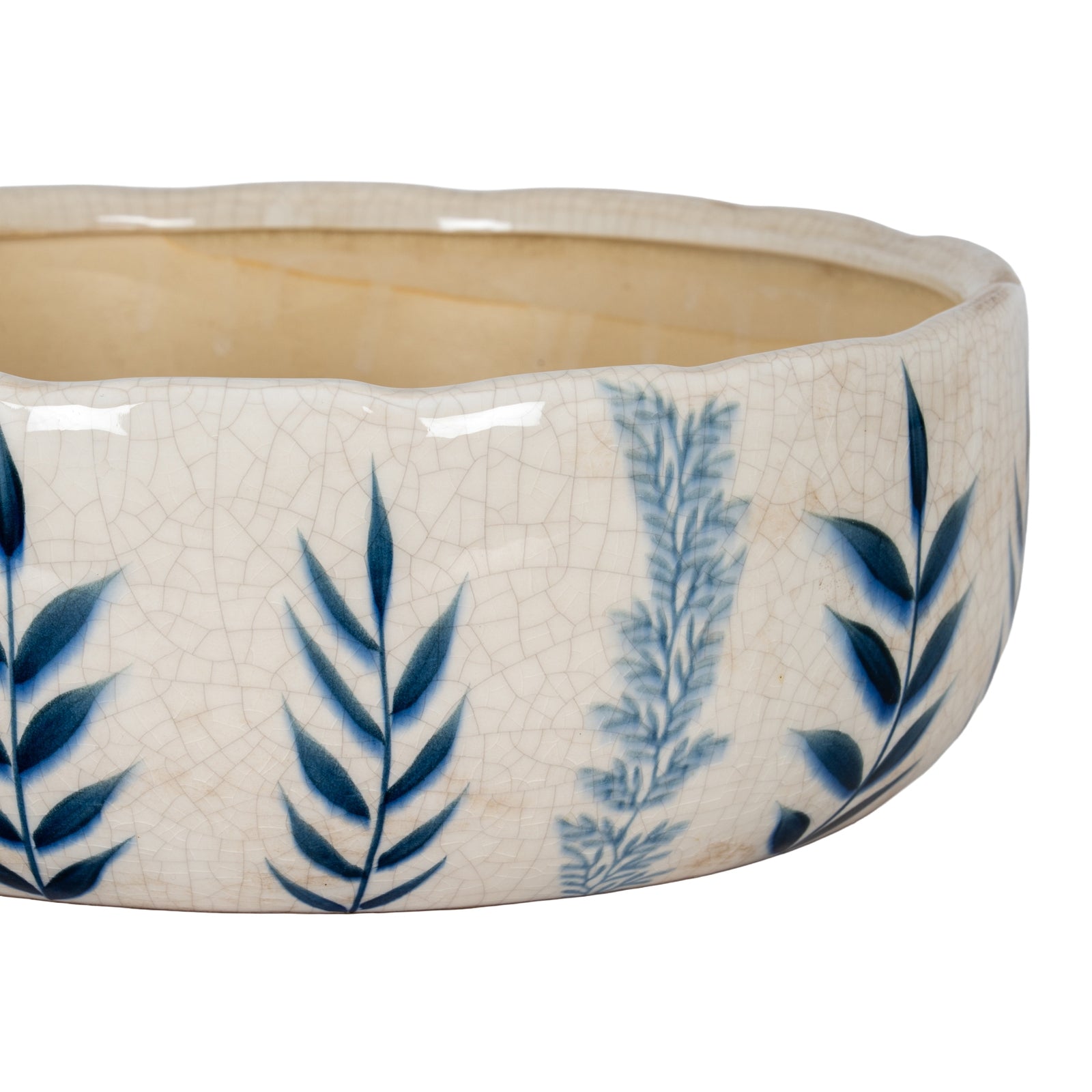 Large Blue Flora Bowl