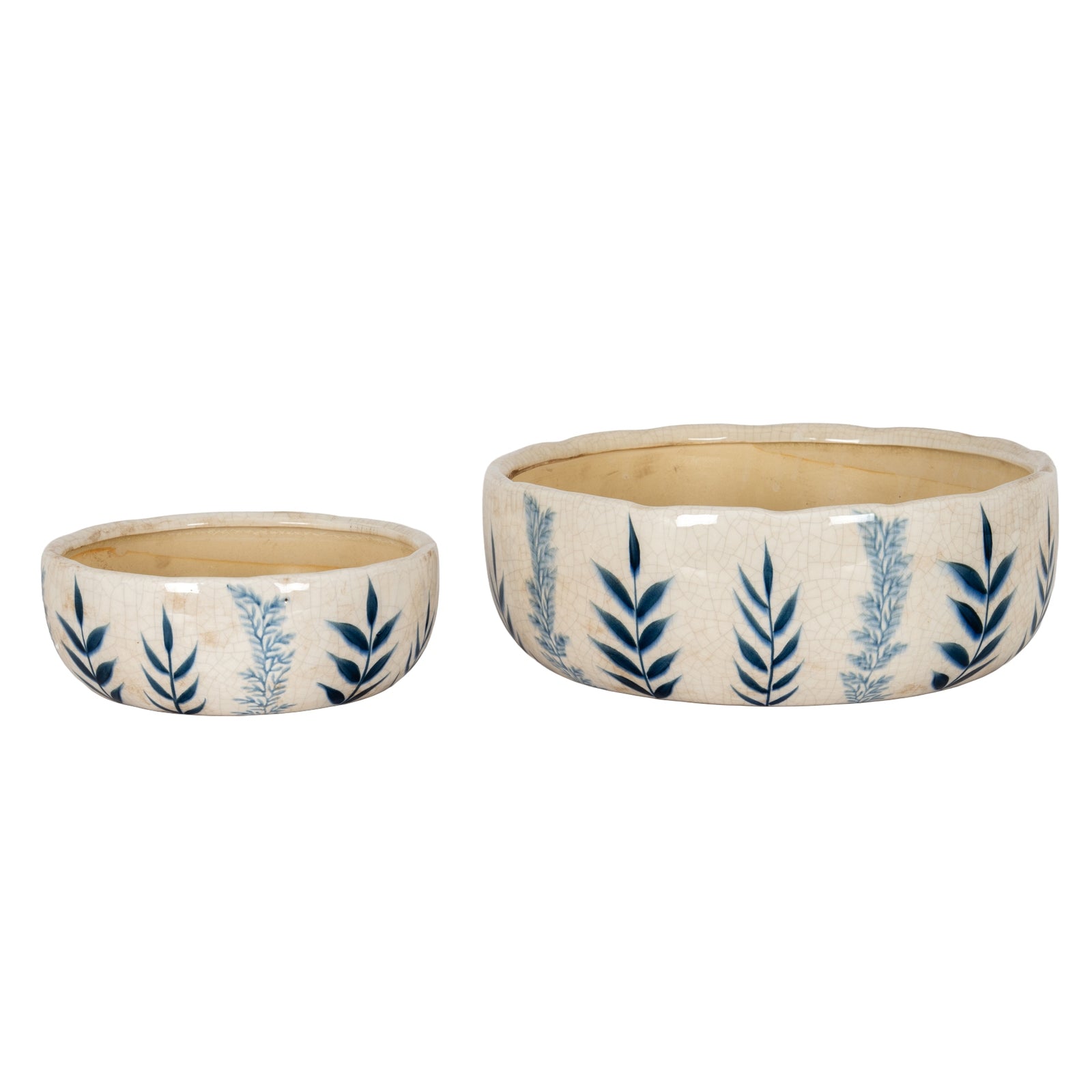 Large Blue Flora Bowl