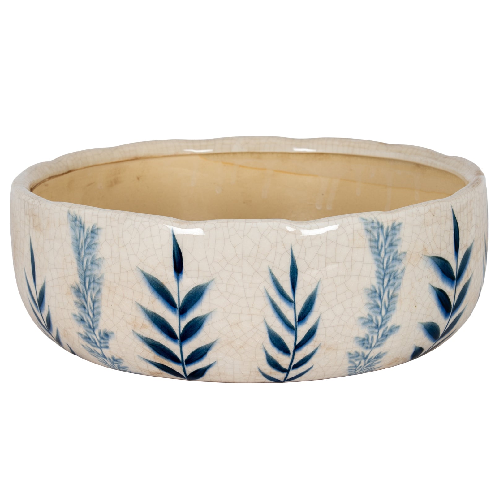 Large Blue Flora Bowl