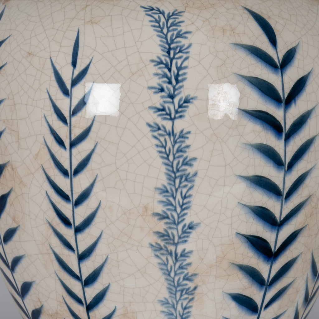 Blue Flora Amphora Vase