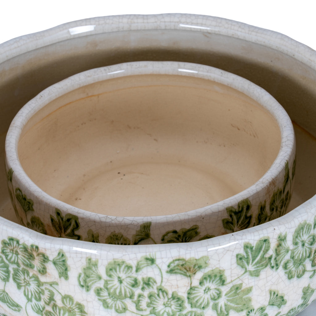 Large Green Clover Ceramic Bowl
